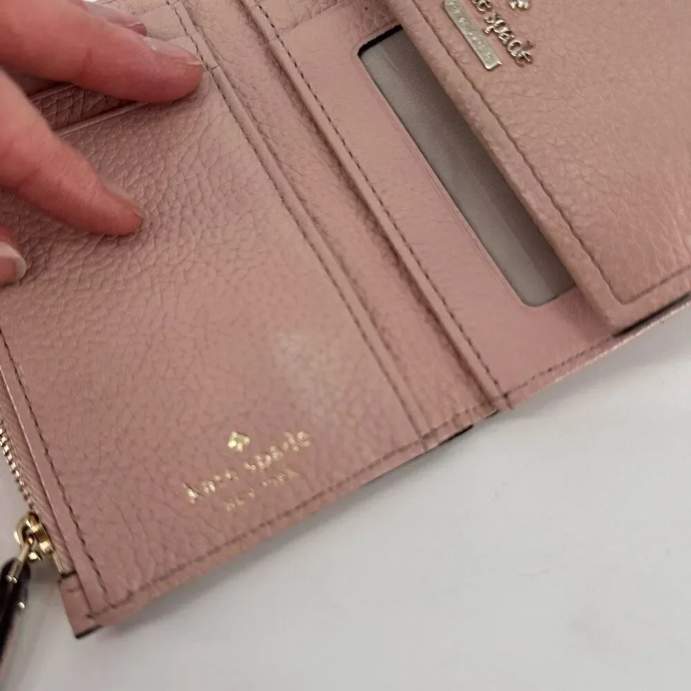Kate Spade Blush Pink Neutral Leather‎ Tri-Fold Wallet